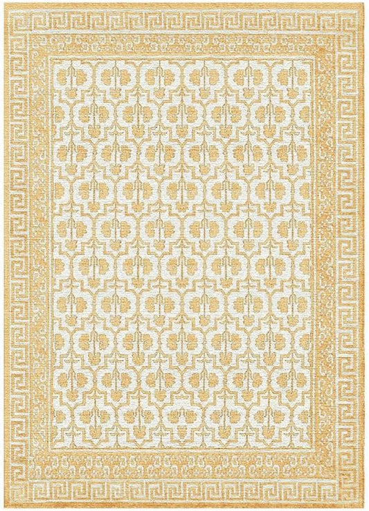 Yellow Flower Printed Rectangular Floral Rug