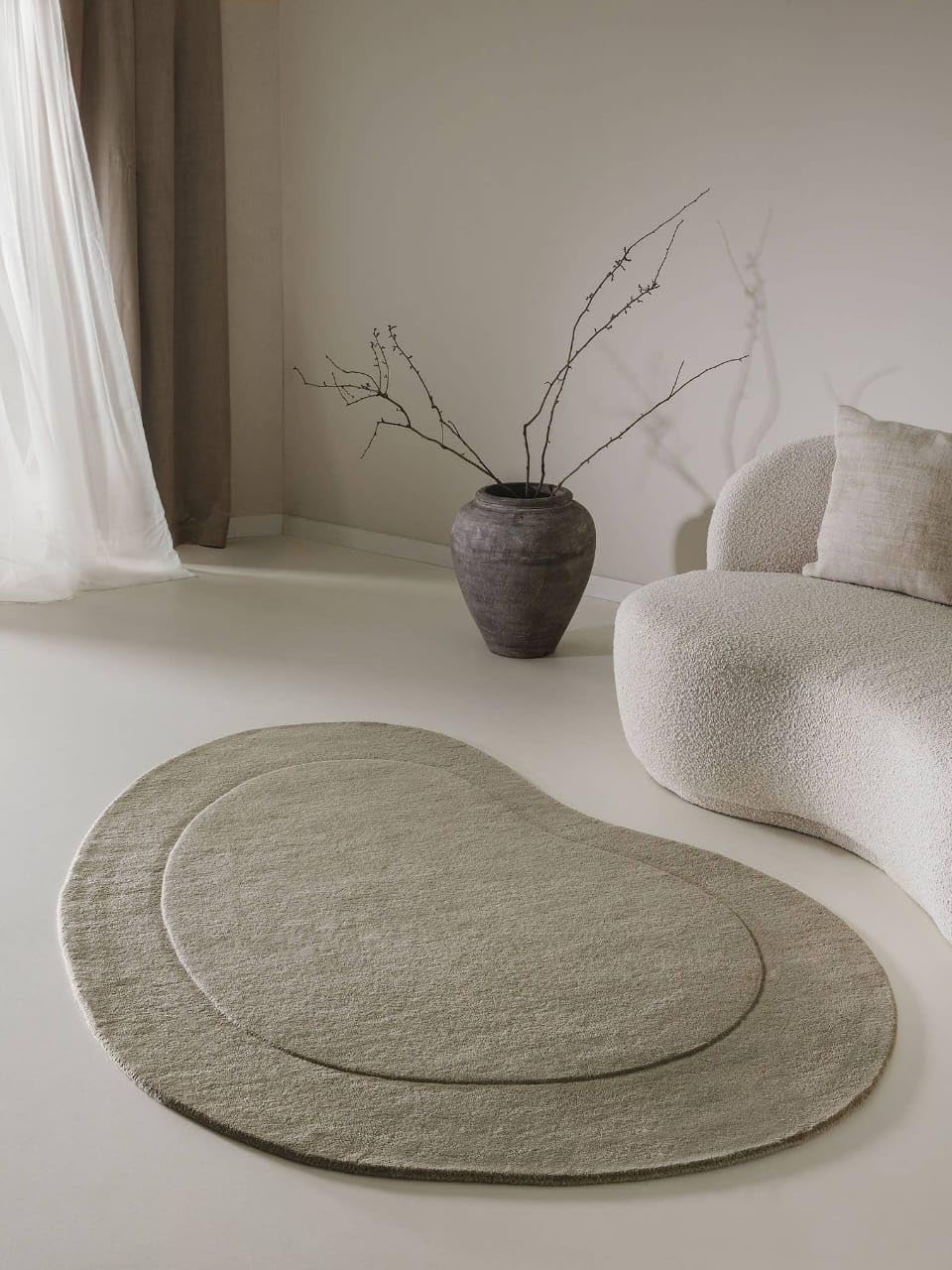 Unique Kidney Shaped Rug