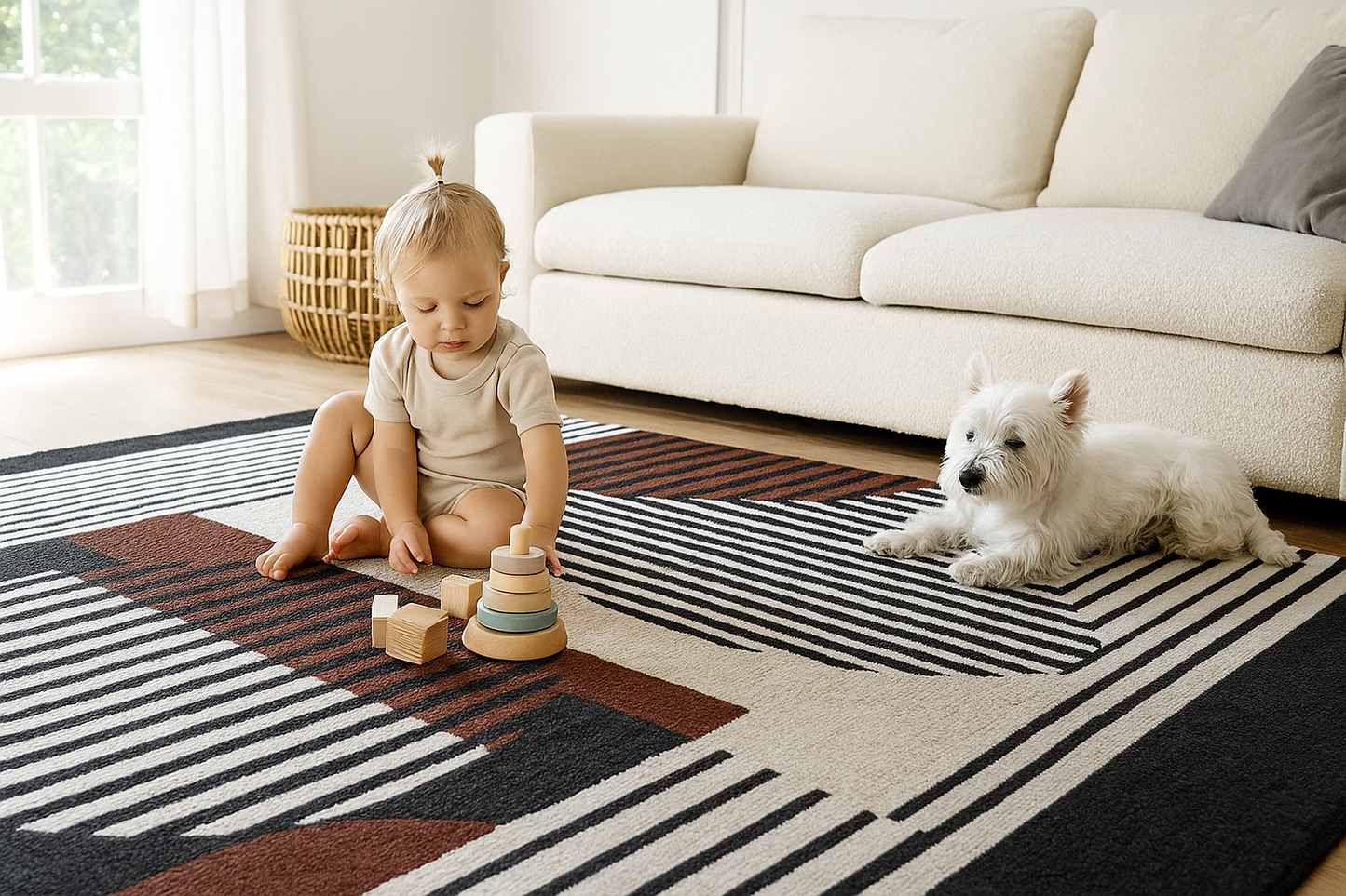 Wool Handtufted - Geoo Wool Rug Soft Carpet Rugs
