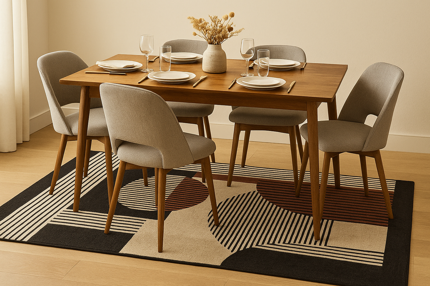 Wool Handtufted - Geoo Wool Rug Soft Carpet Rugs
