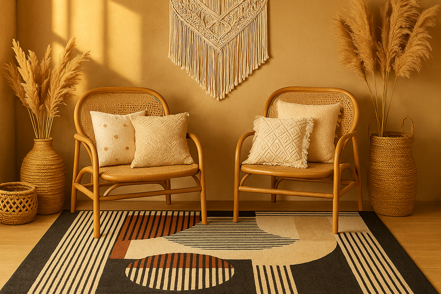 Wool Handtufted - Geoo Wool Rug Soft Carpet Rugs