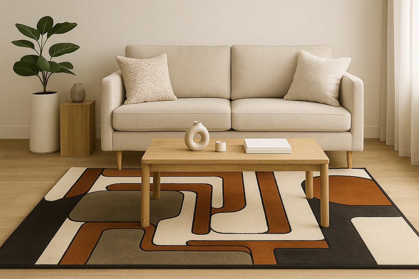 Woolen Handtufted -Löké, Wool Rug Soft Carpet Rugs