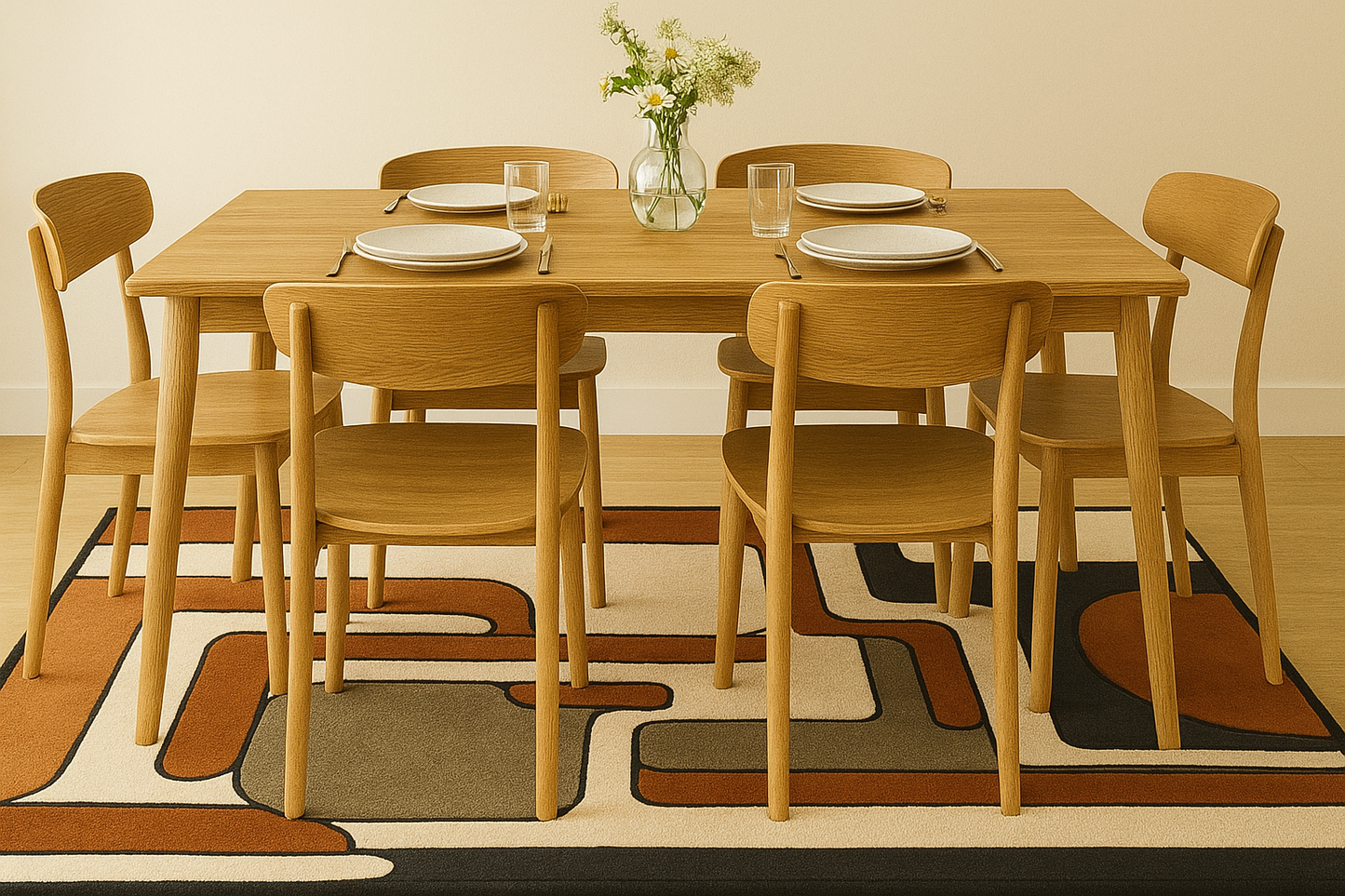 Woolen Handtufted -Löké, Wool Rug Soft Carpet Rugs