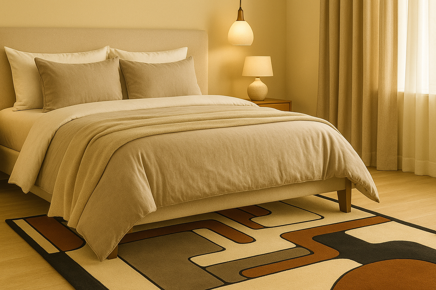 Woolen Handtufted -Löké, Wool Rug Soft Carpet Rugs