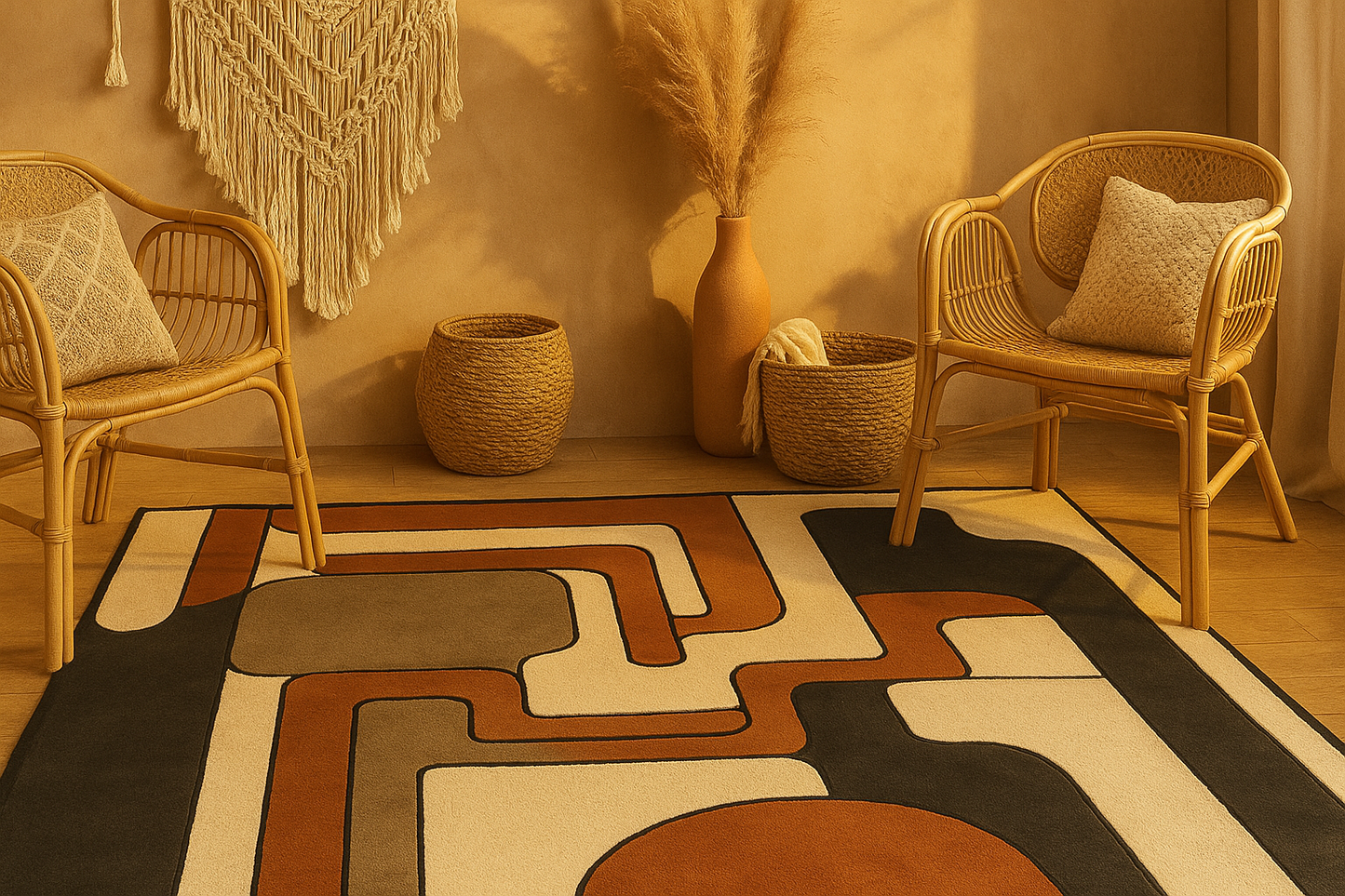 Woolen Handtufted -Löké, Wool Rug Soft Carpet Rugs