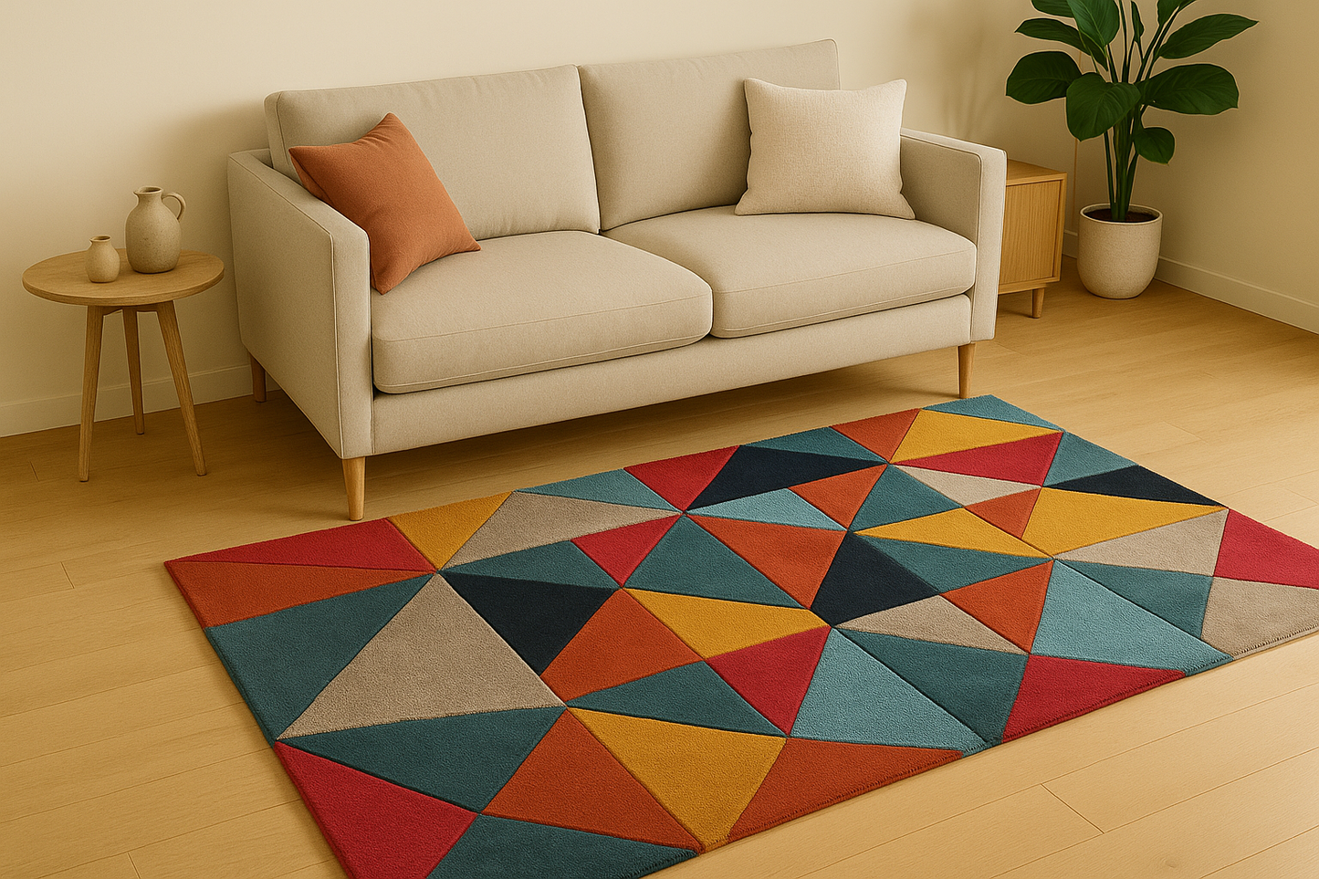 Woolen Carpet for Your Home Embossed Handmade Export Quality Wool Rug  Soft Carpet  Tuffted Pure Woollen Thick Geometrical Carpet for Living Room,