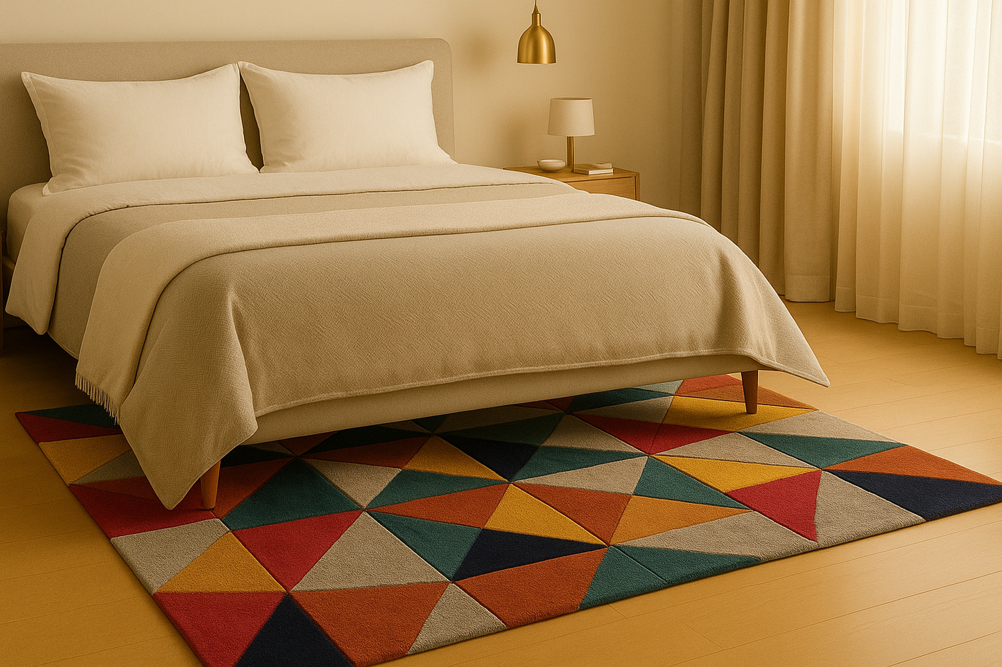 Woolen Carpet for Your Home Embossed Handmade Export Quality Wool Rug  Soft Carpet  Tuffted Pure Woollen Thick Geometrical Carpet for Living Room,