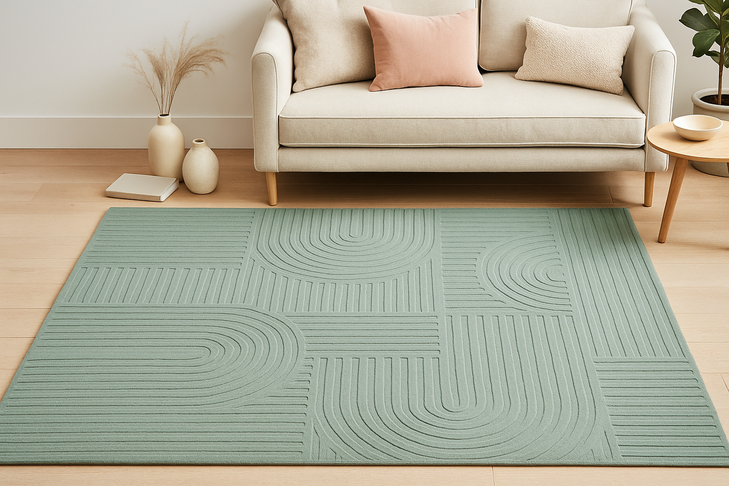 Zen Garden Modern,, Soft Wool Rugs  Carpet