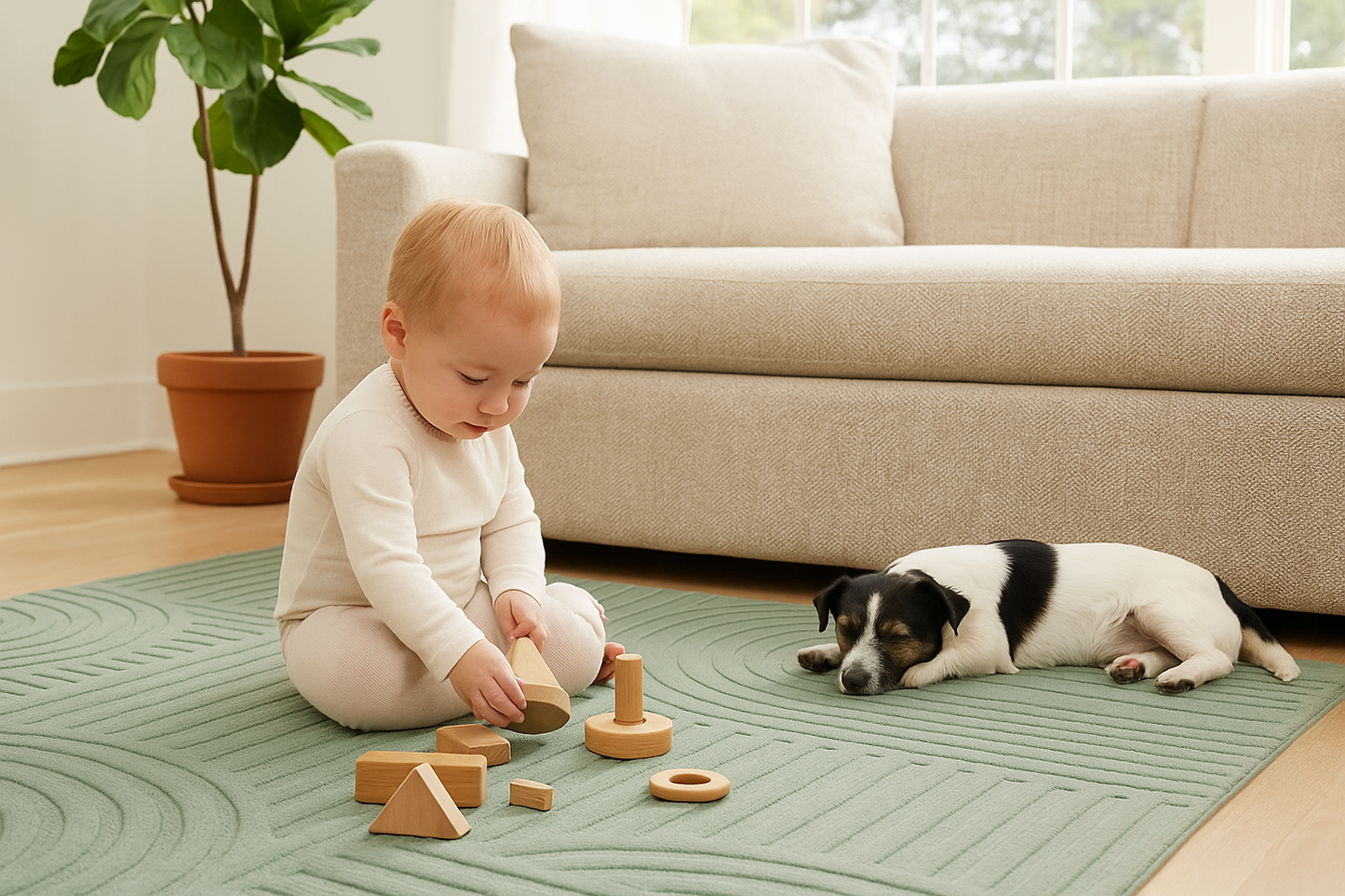 Zen Garden Modern,, Soft Wool Rugs  Carpet
