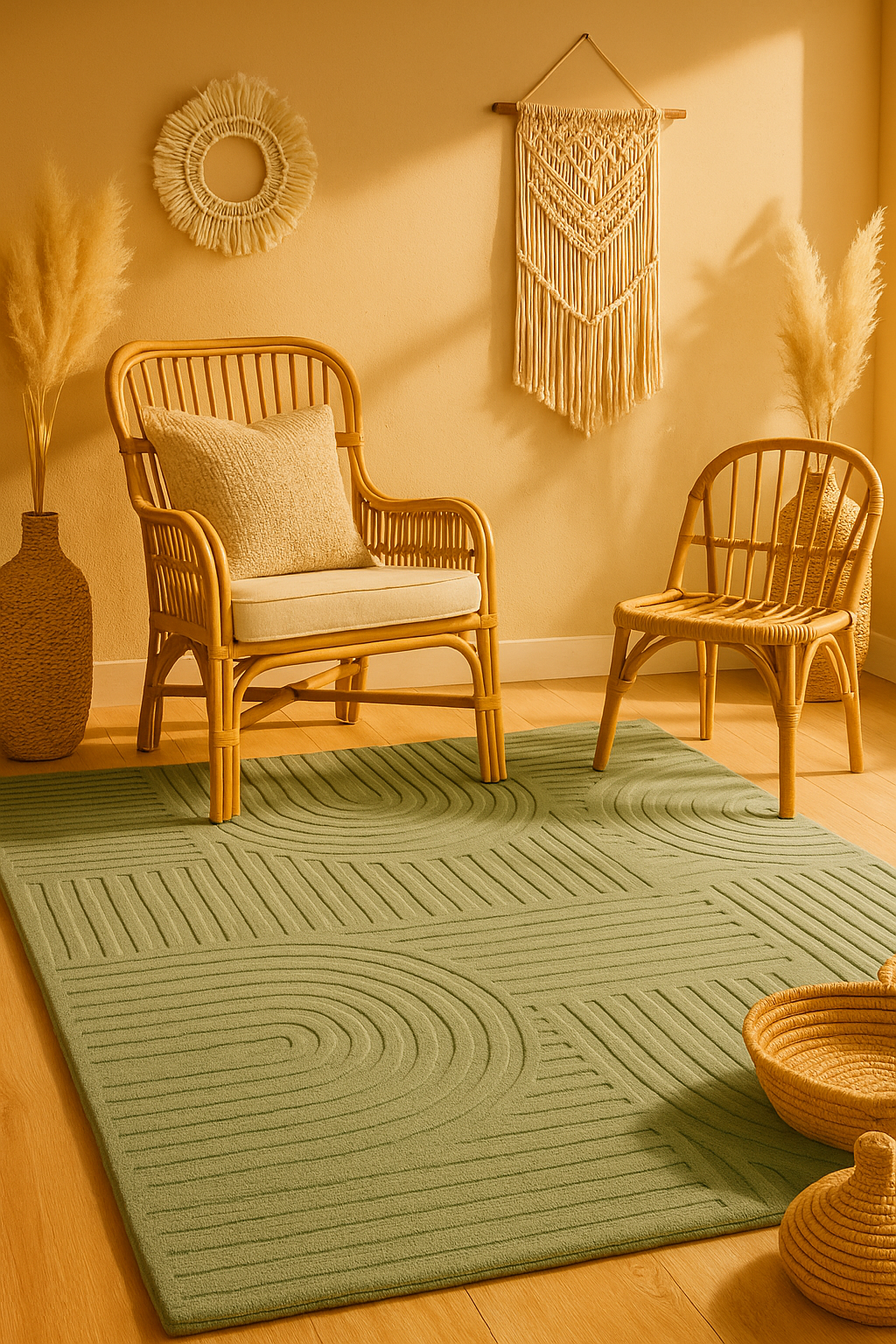 Zen Garden Modern,, Soft Wool Rugs  Carpet