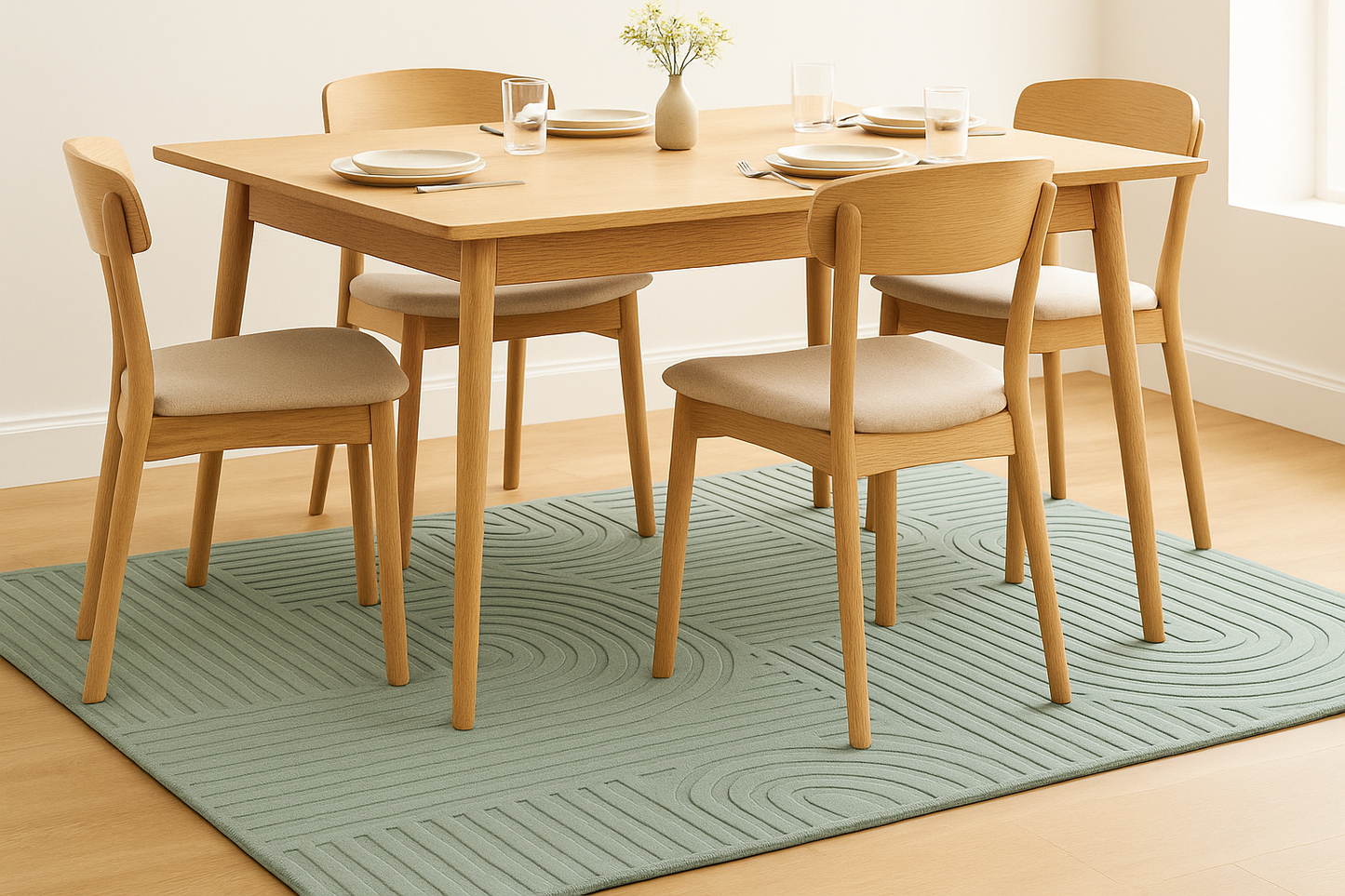 Zen Garden Modern,, Soft Wool Rugs  Carpet