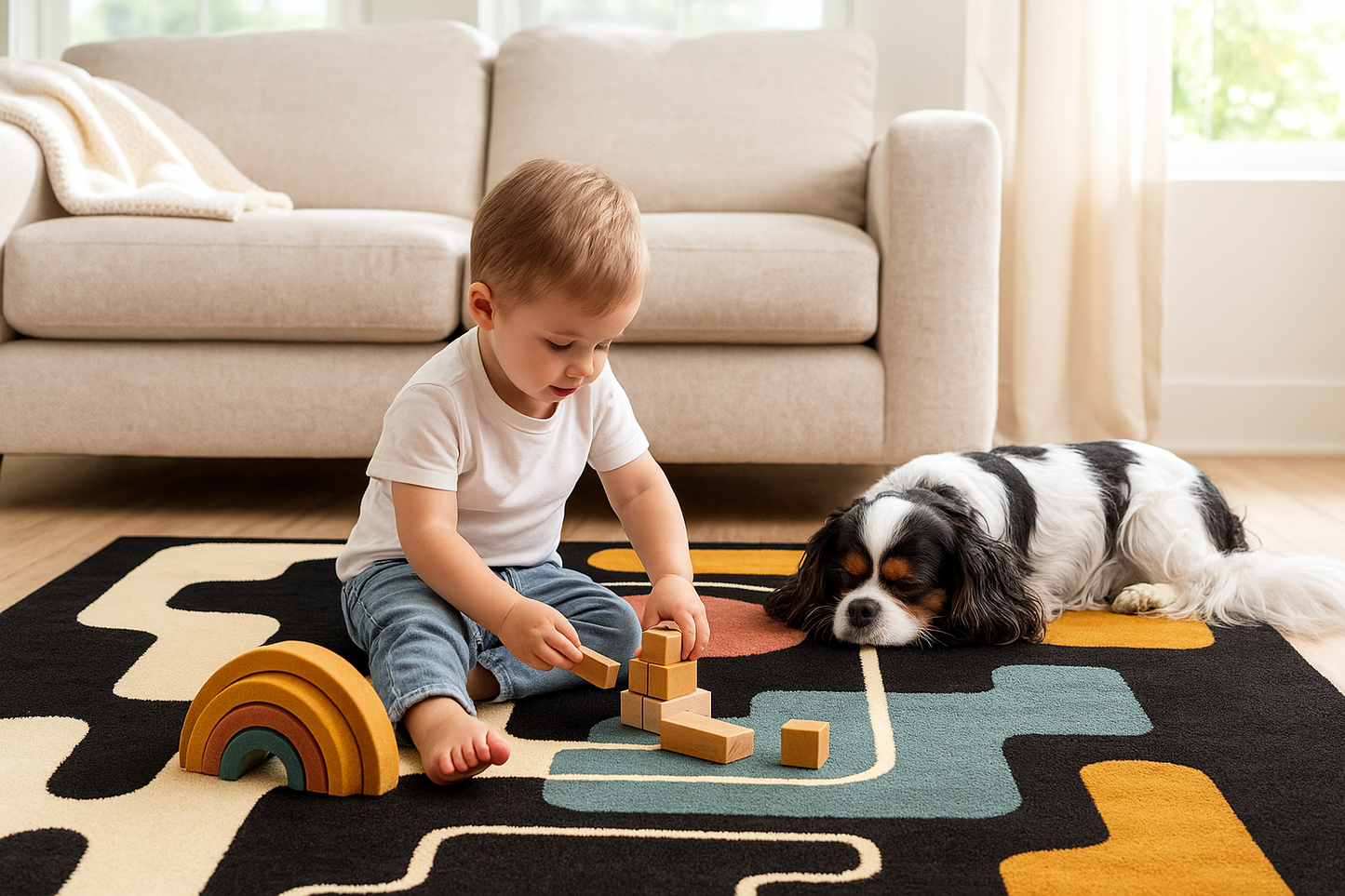 Woolen Handtufted - Vekt  Wool Rug Soft Carpe Rugs