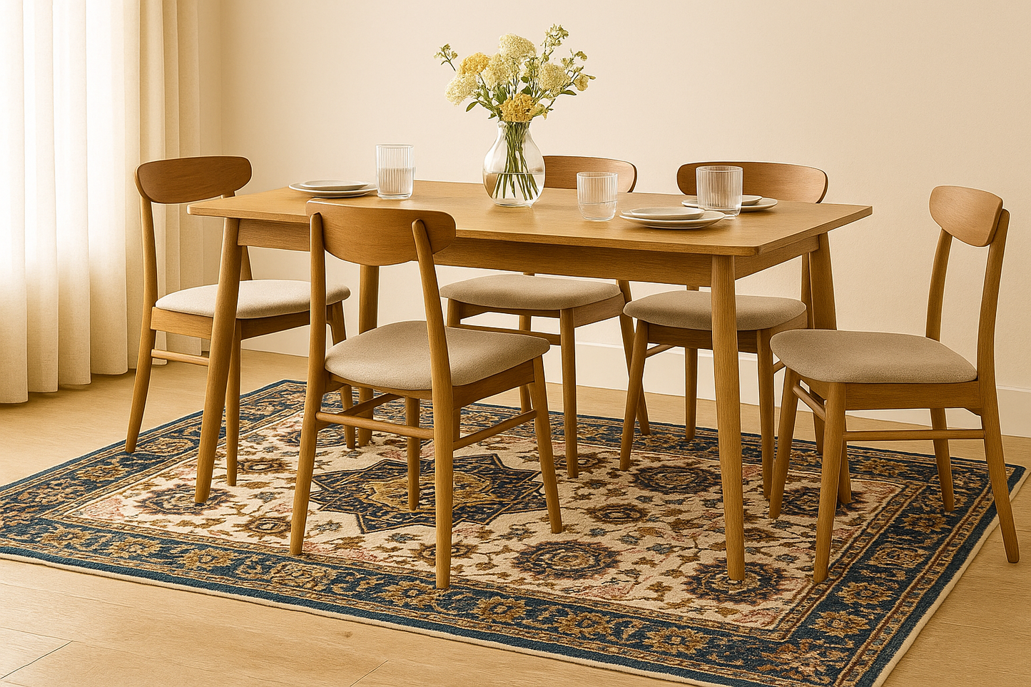 Wool Handtufted Royal Rosette Wool Rug Soft Carpet, Living Room rugs