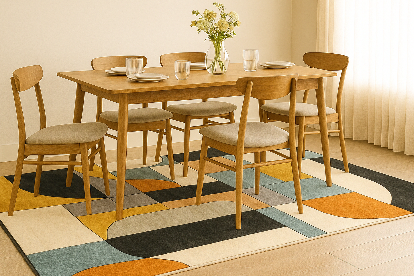 Wool Handtufted - Retroflux Wool Rug Soft  Carpet, Living Room rugs
