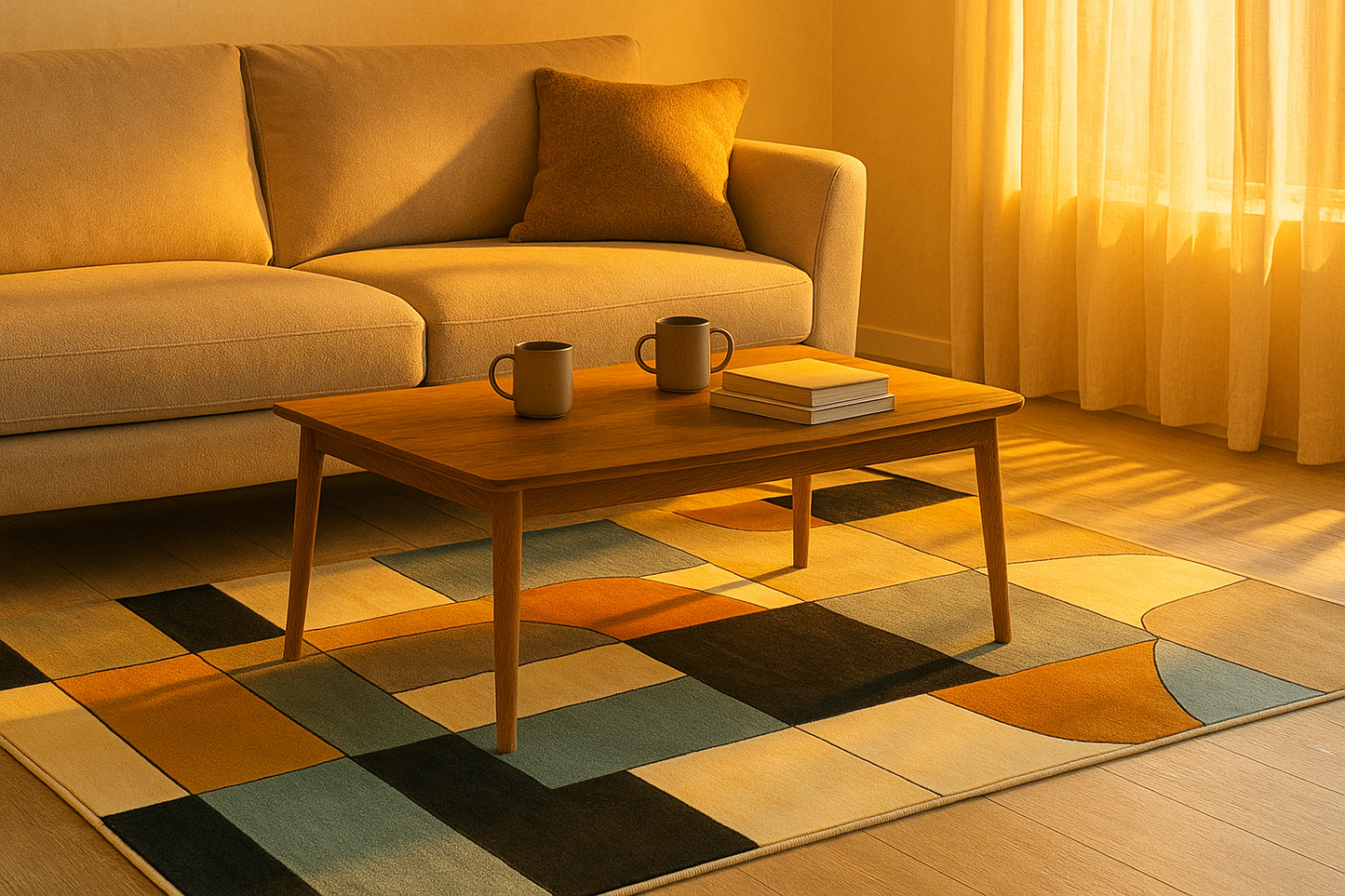 Wool Handtufted - Retroflux Wool Rug Soft  Carpet, Living Room rugs