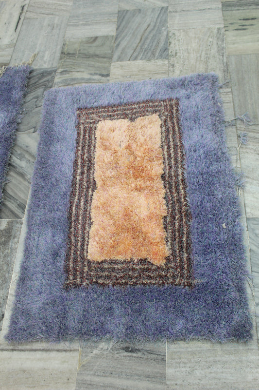 BLUE AND GOLD SHAGGY RUGS