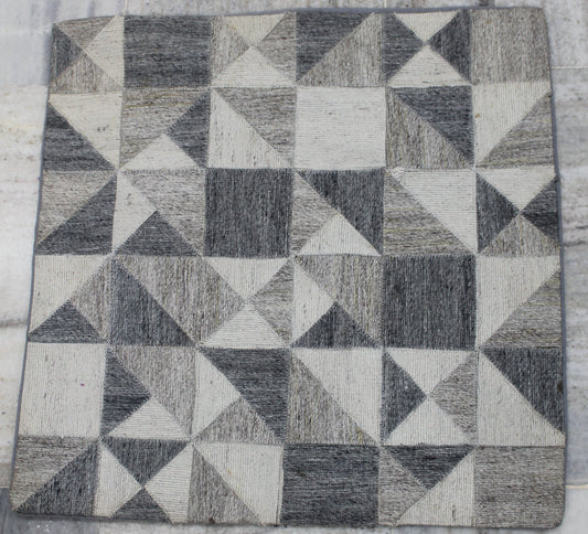 JUTE PLAIN GEOMETRICAL DESIGN CUSHION COVER