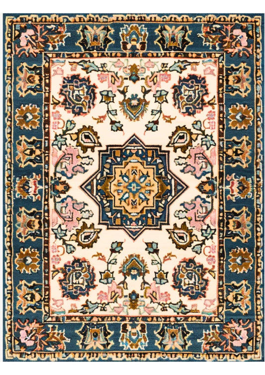 Wool Handtufted Royal Rosette Wool Rug Soft Carpet, Living Room rugs